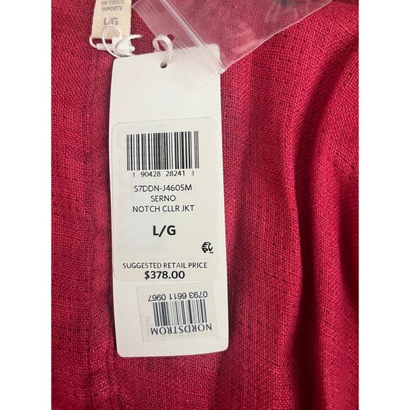 Eileen Fisher Red Serno Organic Linen Doubleweave Long Jacket Size Large - Picture 12 of 12